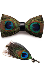 PEACOCK FEATHER BOWTIE